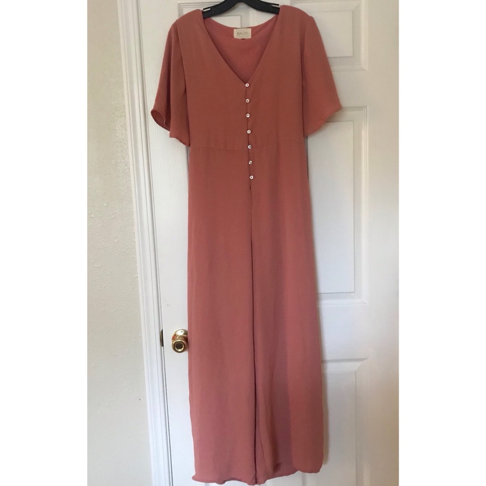 Mauve Button-Up Jumpsuit - image 1